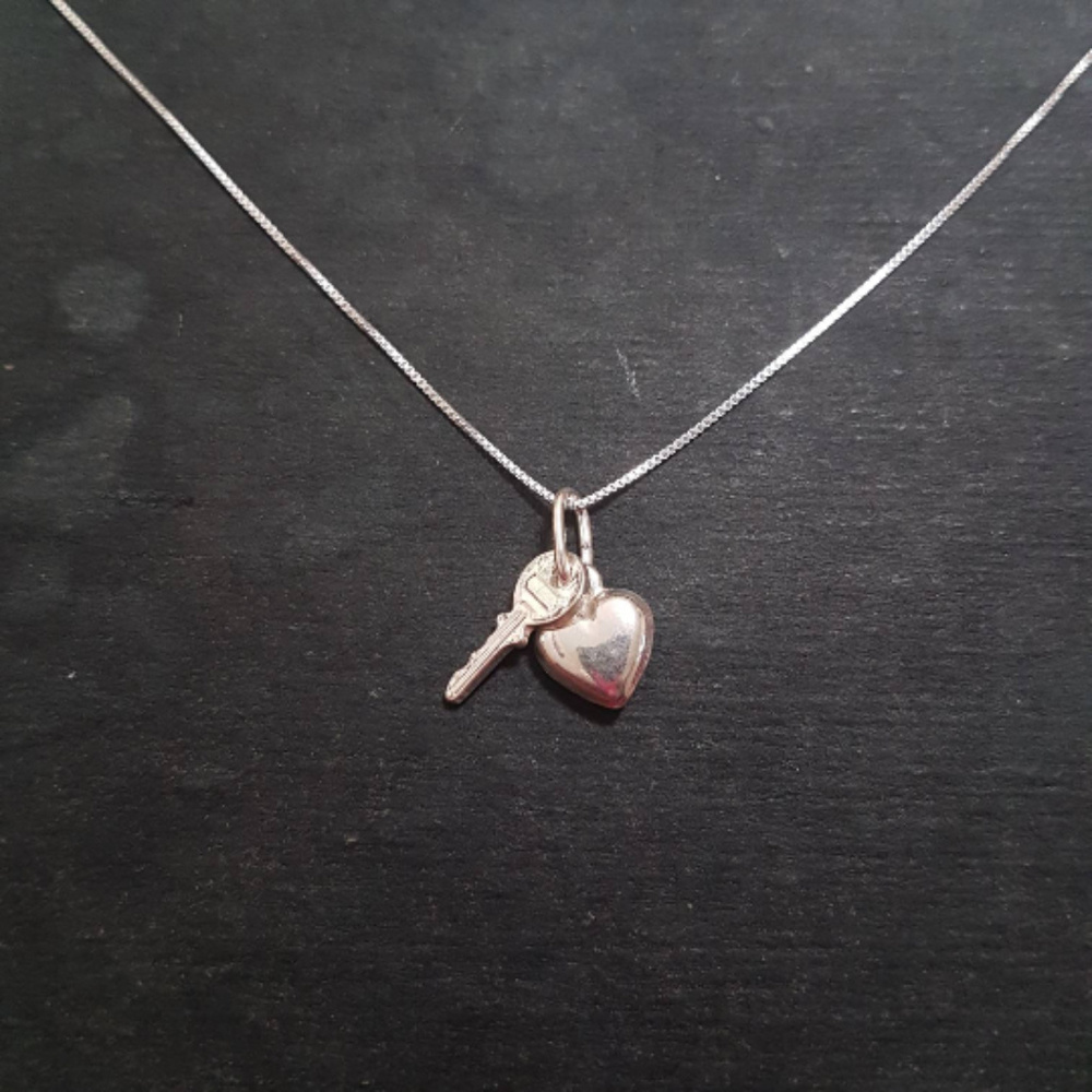 Sterling Silver Key to my Heart Pendant Charm